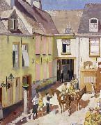 Sir William Orpen The Courtyard,Hotel Sauvage,Cassel,Nord china oil painting artist